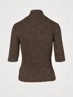 Glitter Knit Rollneck T-Shirt