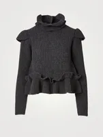 Recycled Wool-Blend Cropped Top