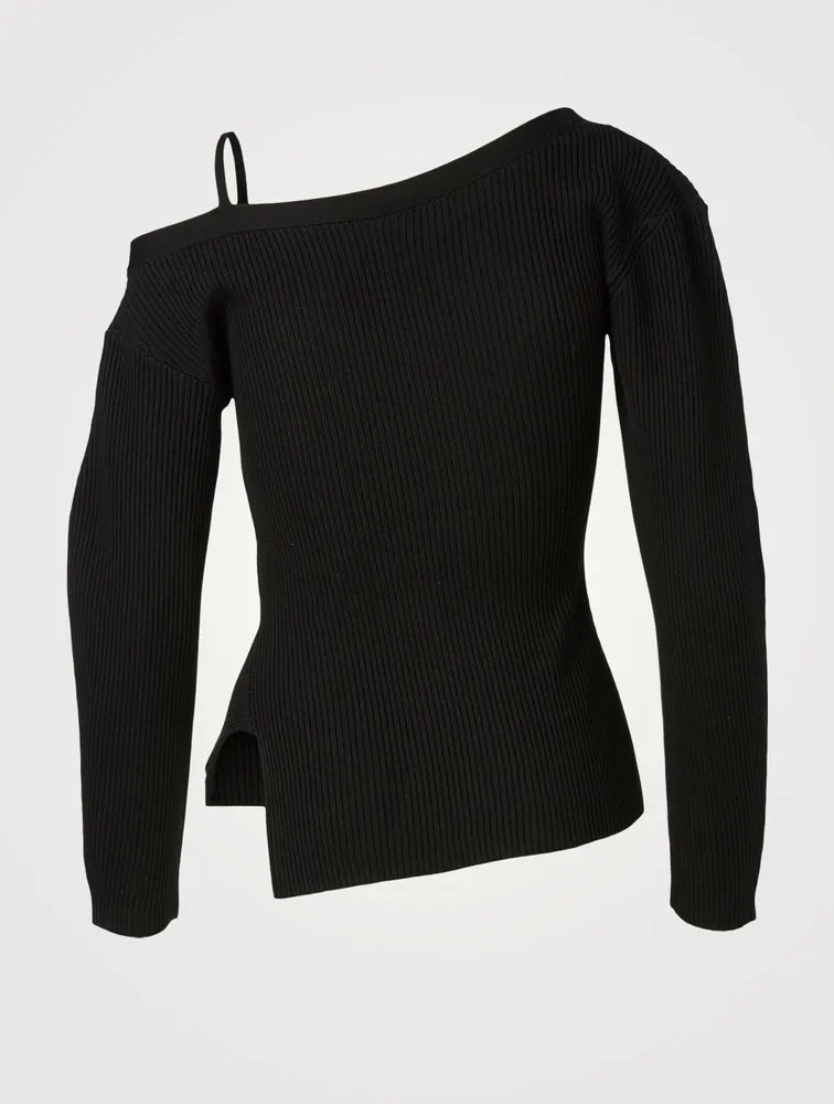 Wool One-Shoulder Sweater