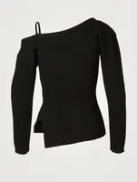 Wool One-Shoulder Sweater