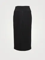 Cotton Jersey Buttoned Midi Skirt