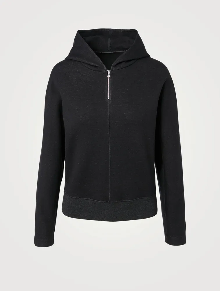 Cotton Jersey Half-Zip Hoodie