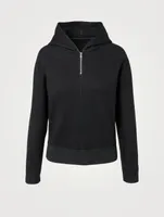 Cotton Jersey Half-Zip Hoodie