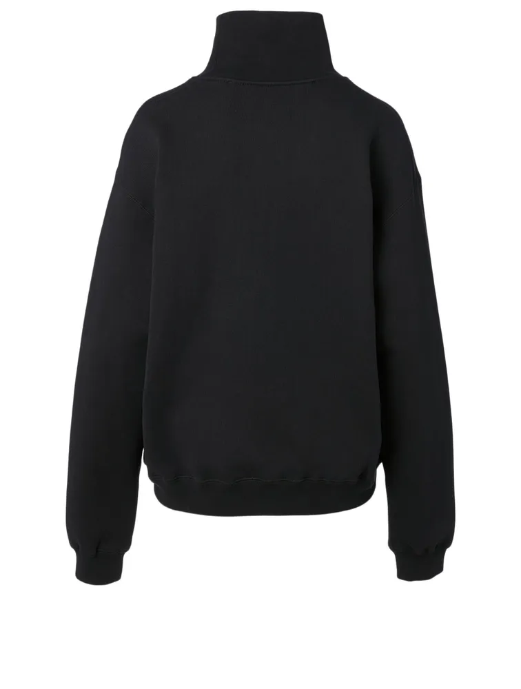 Cotton High-Neck Sweatshirt With Logo