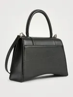 Hourglass Leather Top Handle Bag