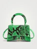 Mini Hourglass Leather Bag In Python Print