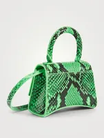 Mini Hourglass Leather Bag In Python Print