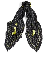 Silk Jacquard Logo Scarf