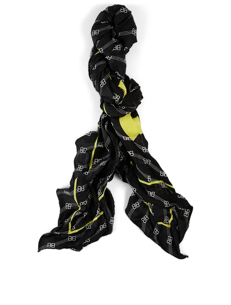 Silk Jacquard Logo Scarf