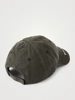 Washed Denim Ball Cap With Logo