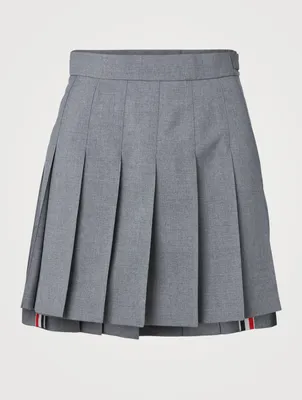 Wool-Blend Dropped Back Mini Skirt