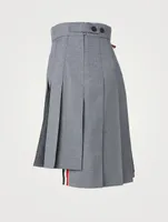 Wool-Blend Dropped Back Mini Skirt