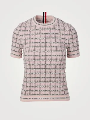 Jacquard T-Shirt Windowpane Pattern