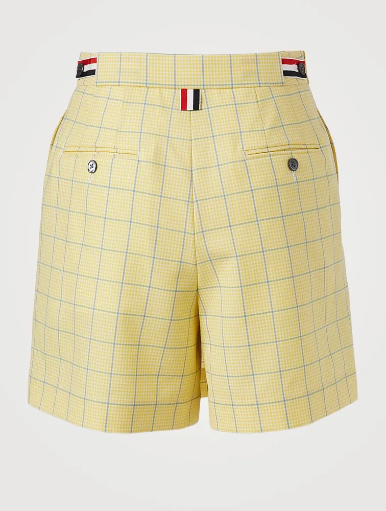 Wool Mini Skort Windowpane Print