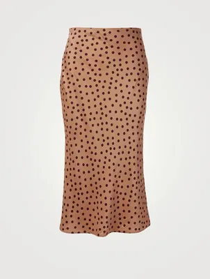 Perin Bias Midi Skirt Dot Print