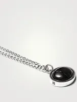 Sterling Silver Tubby Chain Necklace With Onyx