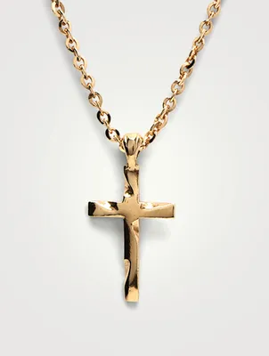 24K Goldplated Cross Pendant Necklace