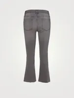 Le Crop Mini Bootcut Jeans With Raw Edge