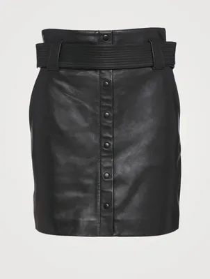 Leather High-Waisted Mini Skirt