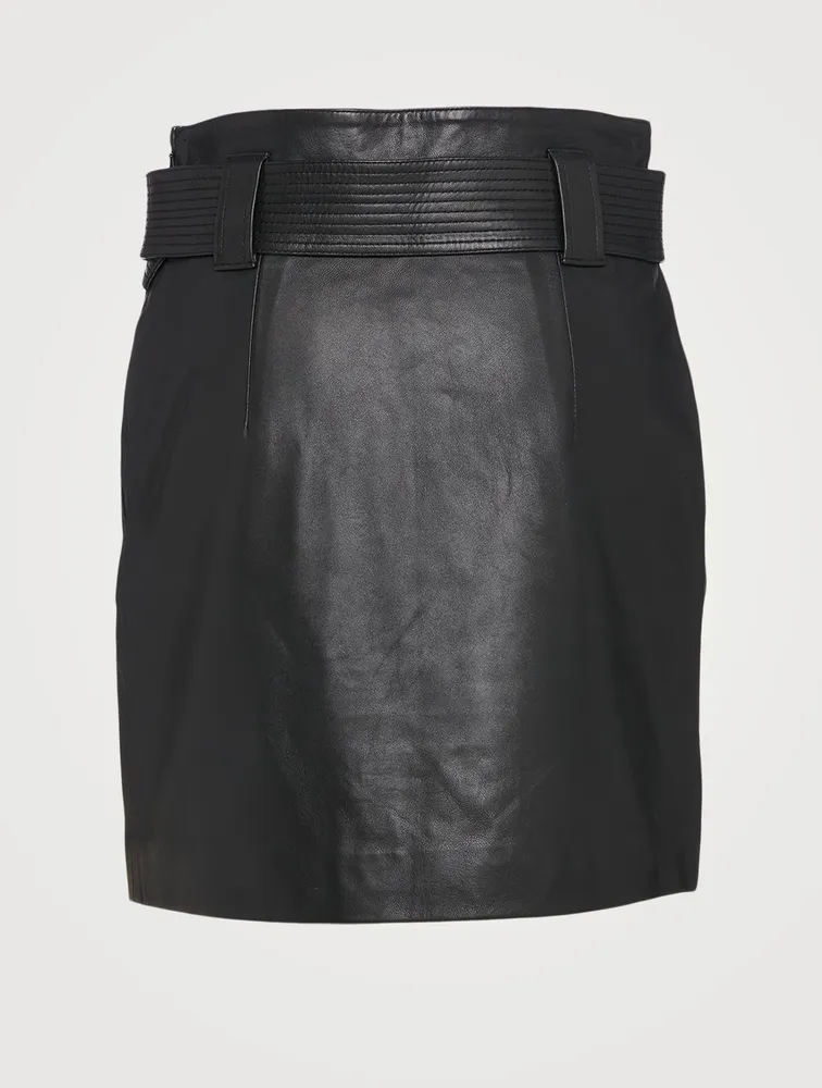 Leather High-Waisted Mini Skirt