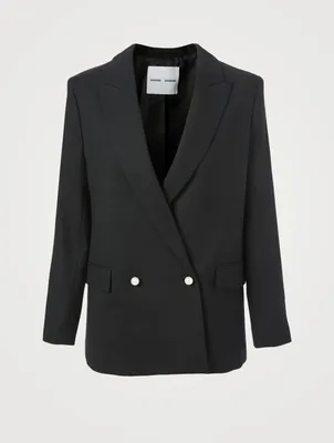 Jakara Wool-Blend Double-Breasted Blazer