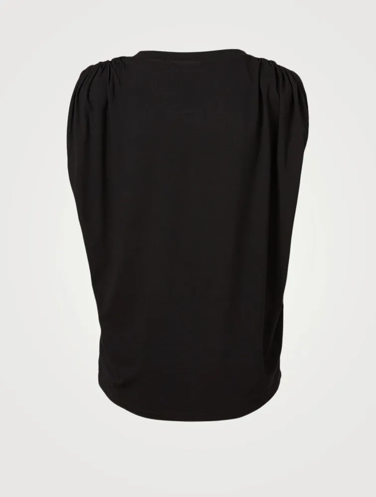 Sky Sleeveless T-Shirt With Shoulder Pads