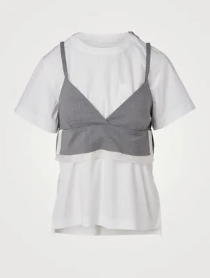 T-Shirt With Suiting Bralette