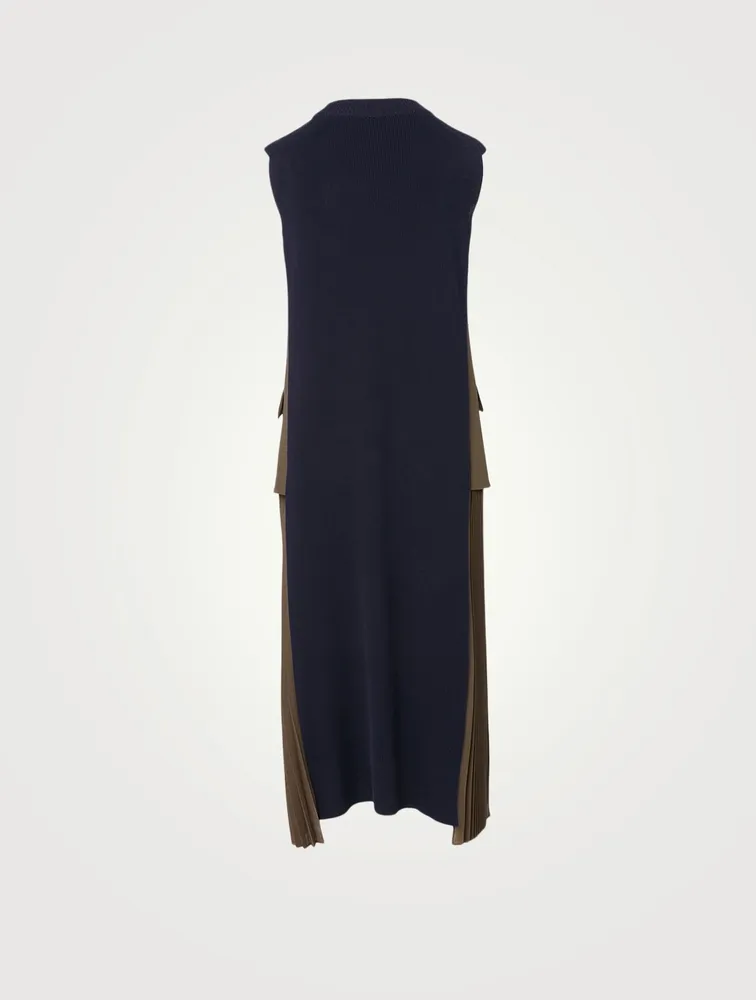 Sleeveless Suiting Midi Dress