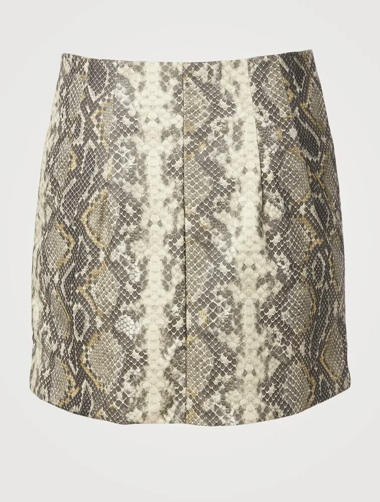 London Fitted Mini Skirt Reptile Print