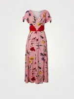 Midi Day Dress With Silk Sash