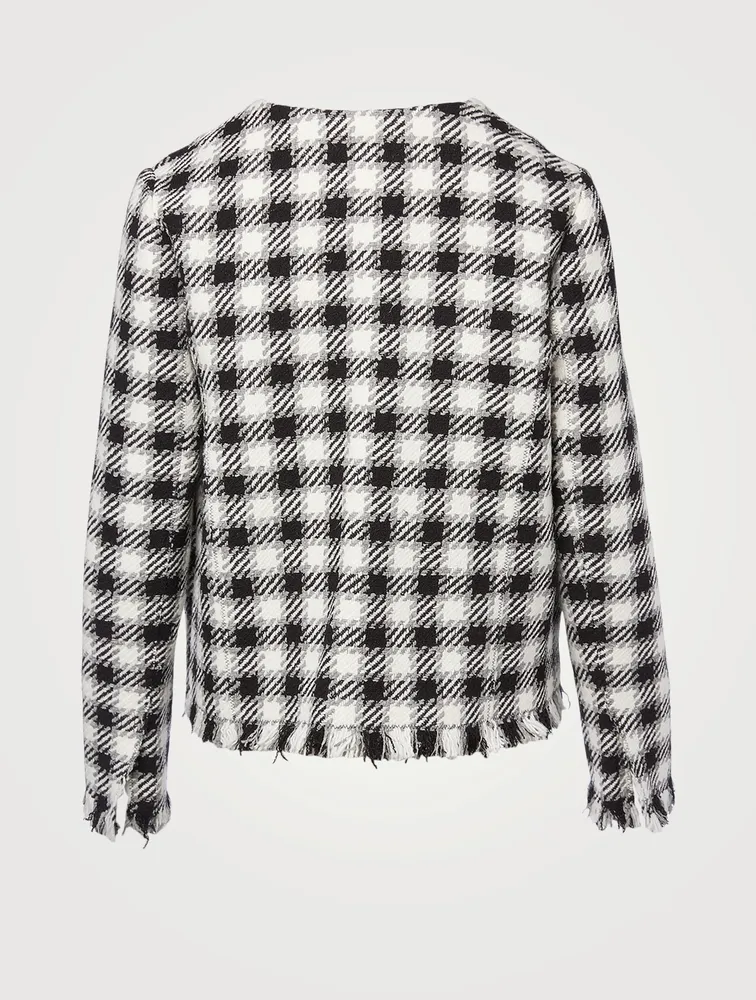 Tweed Tie Jacket Check Print