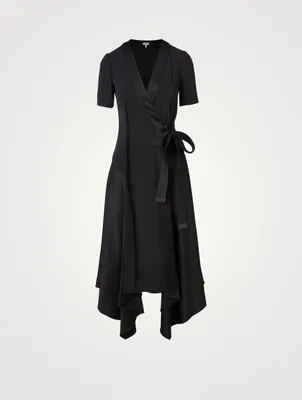 Asymmetric Wrap Midi Dress