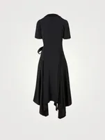 Asymmetric Wrap Midi Dress