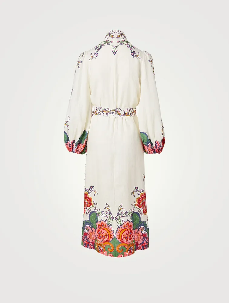 Lovestruck Linen Buttoned Midi Dress
