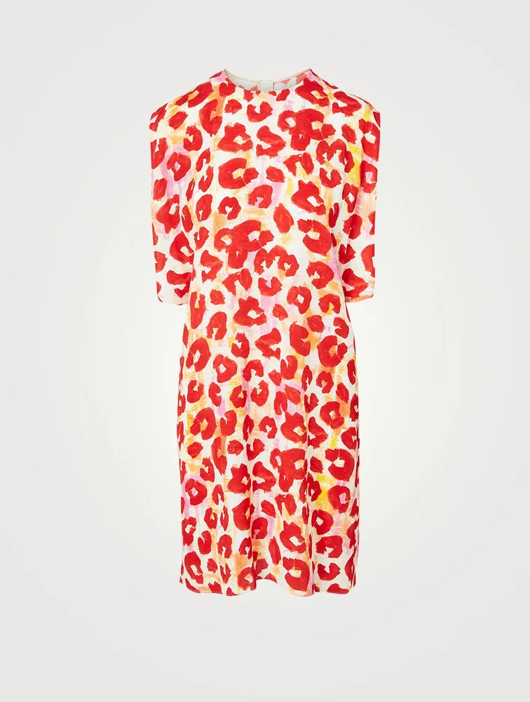 Roundeck Mini Dress Leopard Print