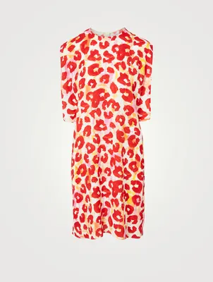 Roundeck Mini Dress Leopard Print