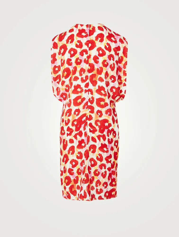 Roundeck Mini Dress Leopard Print