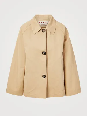 Cotton And Linen Flared Trench Coat