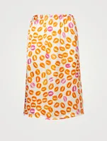 Pencil Skirt Kiss Print