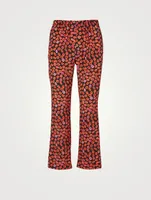 Silk Pajama Pants Kiss Print