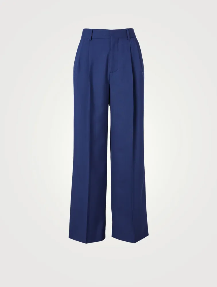 Wool Straight-Leg Pants