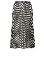 Pleated Midi Skirt Check Print