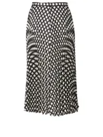 Pleated Midi Skirt Check Print