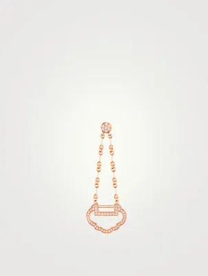 Small Yu Yi 18K Rose Gold Earring With Diamonds