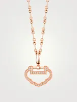 Small Yu Yi pendant in 18K rose gold with diamonds