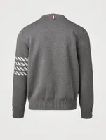 Crewneck Sweater With Silk Four-Bar Stripe