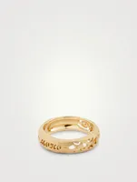 Warrior 18K Gold Slim Ring With Champagne Diamonds