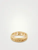 Warrior 18K Gold Slim Ring With Champagne Diamonds