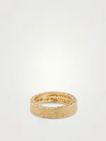 Manawa 18K Textured Gold Ring With Champagne Diamonds
