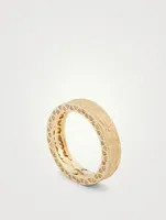 Manawa 18K Textured Gold Ring With Champagne Diamonds